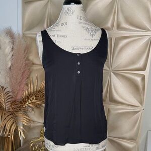 Joie Black Silk Sleeveless Blouse Tank Top Button Front Size S